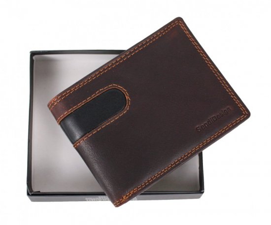 Pánska kožená peňaženka D-2614 RFID hnedá 4
