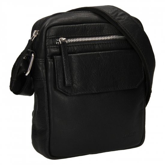 Pánska kožená taška cez rameno BLC-220/1611 čierna