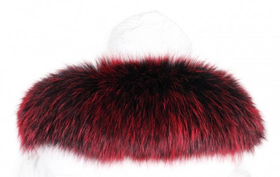 Kožešinový lem na kapuci - límec mývalovec červený snowtop M 14/8 (52 cm)