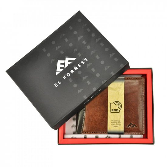 Pánska kožená peňaženka El Forrest 2556/A-21 RFID hnedá 8