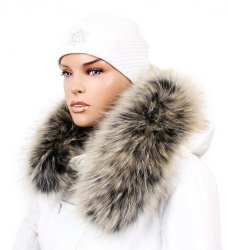 Kožešinový lem na kapuci - límec mývalovec arctic snowtop M 31/10 (70 cm)