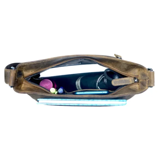 Kožená taška přes rameno UNI Francis camel