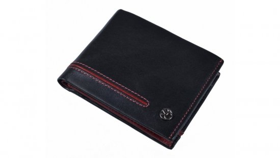 Pánska kožená peňaženka 2753115026 čierno - červená