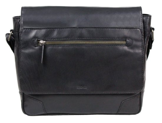 Pánská kožená taška přes rameno Segali 225580 černá - přední strana