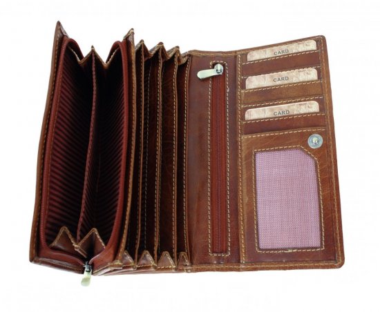 Dámska kožená peňaženka B-D204 RFID koňak 2