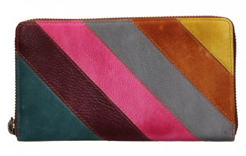Dámské kožené zipové peněženky - barva - karamel