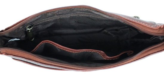 Dámska kožená taška cez rameno MIRIAM hnedá - vnútorná výbava Dámska kožená taška cez rameno MIRIAM hnedá - vnútorná výbava