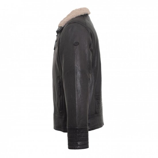 Pánska kožená bunda  25201 čierna - veľkosť: XXXL