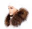 Fur trim on the hood - raccoon collar snowtop brown - beige highlights M 33/9 (65 cm)