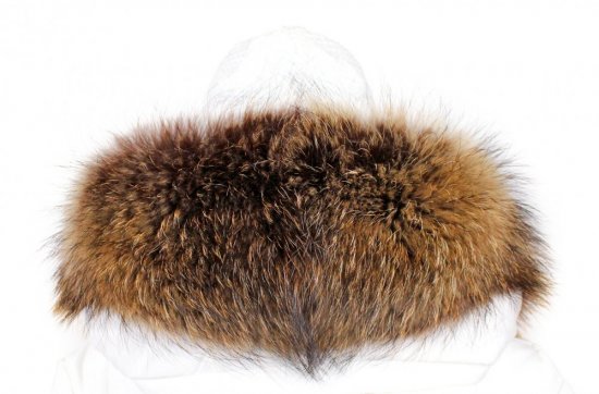 Fur trim on the hood - raccoon collar snowtop brown - beige highlights M 33/10 (70 cm) 2
