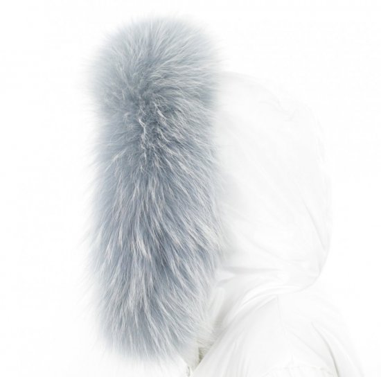 Kožešinový lem na kapuci - límec mývalovec snowtop šedý M 38/1 (69 cm)