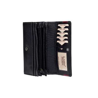 Dámska kožená peňaženka W-22025/IT čierno-červená 1