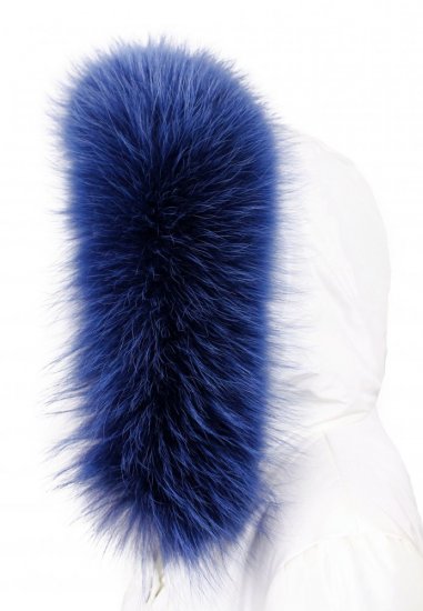 Kožešinový lem na kapuci - límec mývalovec snowtop modrý M 27/2 (60 cm) 2