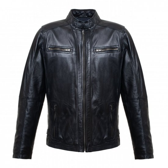 Pánská kožená bunda 4073 černá - velikost: XXXL