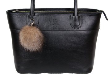 Kožešinový přívěsek ke kabelce liška bluefrost crystal větší