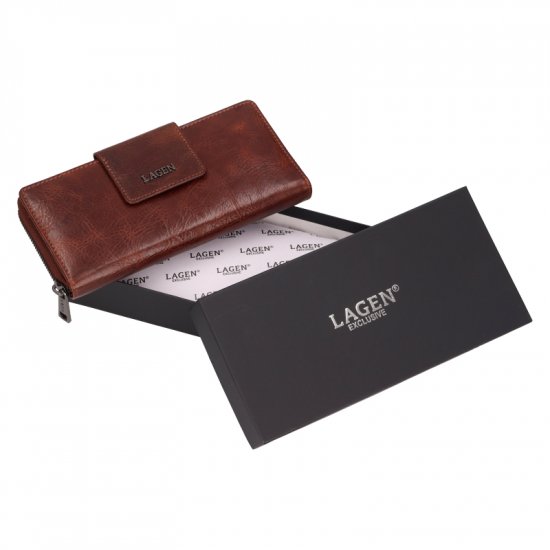 Dámská kožená peněženka LG - 22162 hnědá - balení