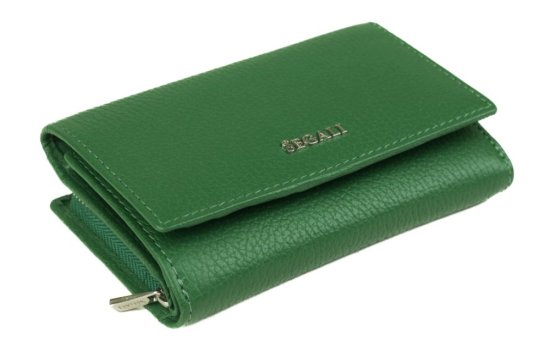 Dámska kožená peňaženka SG-27074 zelená - predná strana z boku Dámska kožená peňaženka SG-27074 zelená - predná strana z boku