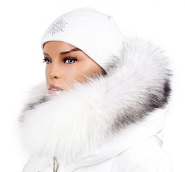 Kožešinový lem na kapuci - límec liška bluefrost white LB 21/10 (75 cm)