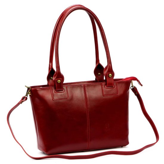 Dámská kožená kabelka Angelika bordo - odnímatelný ramenní popruh Dámská kožená kabelka Angelika bordo - odnímatelný ramenní popruh