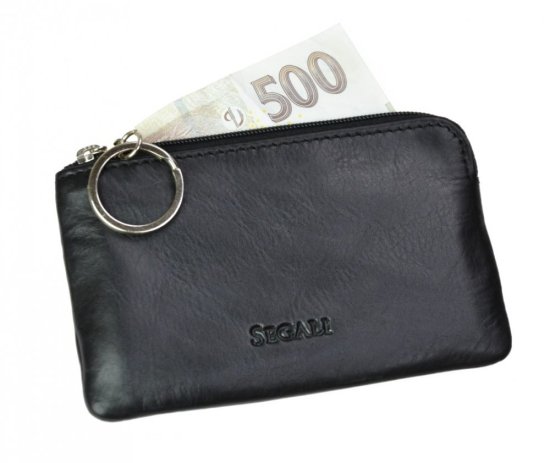 Kožená klíčenka SG-27289 černá 2
