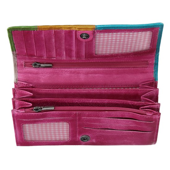 Dámská kožená peněženka V-217/D fuchsia MULTI