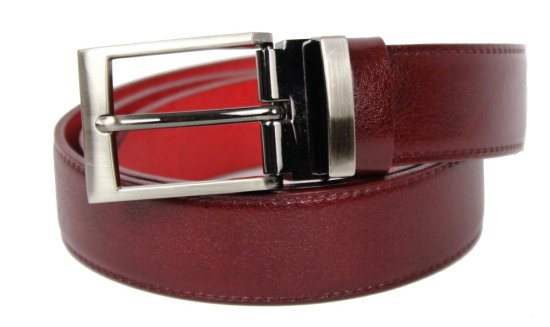 UNI kožený opasek 235-020-1 bordó 1