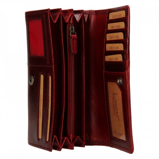 Dámska kožená peňaženka V-2102/T červená