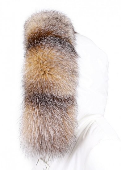 Fur trim on the hood - raccoon collar bluefrost crystal LBS 18 (60 cm)
