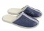 Kožené papuče UNI zateplené Niki vlna modré - veľkosť: 40