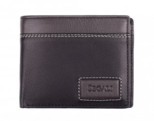 Pánska kožená peňaženka SG-7493 čierno sivá