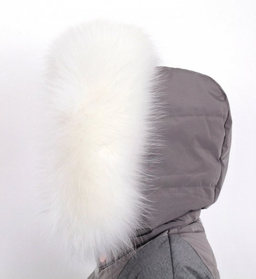 Kožušinový lem na kapucňu - golier medvedíkovec snehobiely M 30/2 (60 cm)