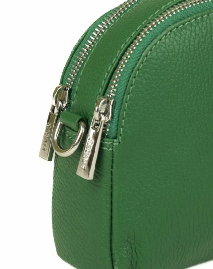 Dámská kožená taška přes rameno SG-212 zelená - zapínání