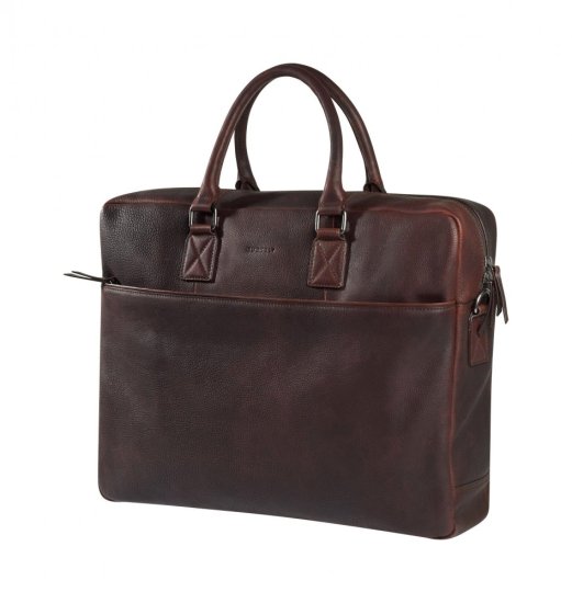 Kožená taška na notebook UNI Burkely Maxbag hnědá 2