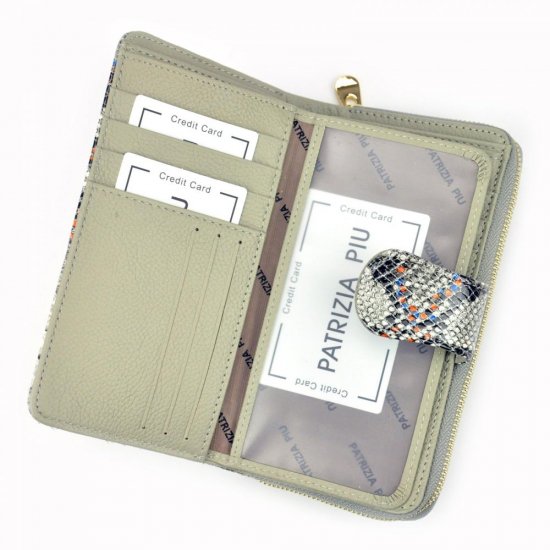 Dámská kožená peněženka Patrizia Piu SN-116 RFID šedá + oranžová
