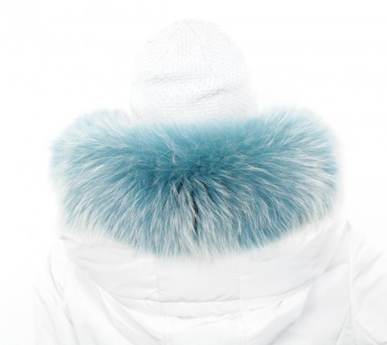 Kožušinový lem na kapucňu - golier medvedíkovec snowtop tyrkysový M 38/2 (70 cm)