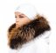 Kožešinový lem na kapuci - límec mývalovec snowtop melír hnědo - béžový M 33/12 (70 cm)