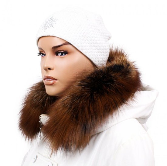 Kožešinový lem na kapuci - límec liška snowtop black ginger LG 02/2 (63 cm)