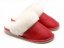 Dámské kožešinové pantofle široké Marcela červené - velikost: 42