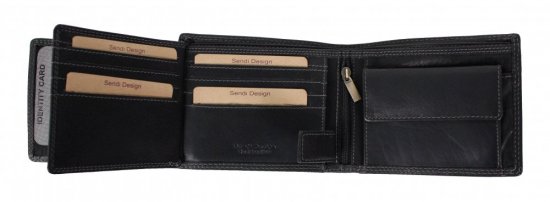 Pánska kožená peňaženka D-2666 RFID čierna 4