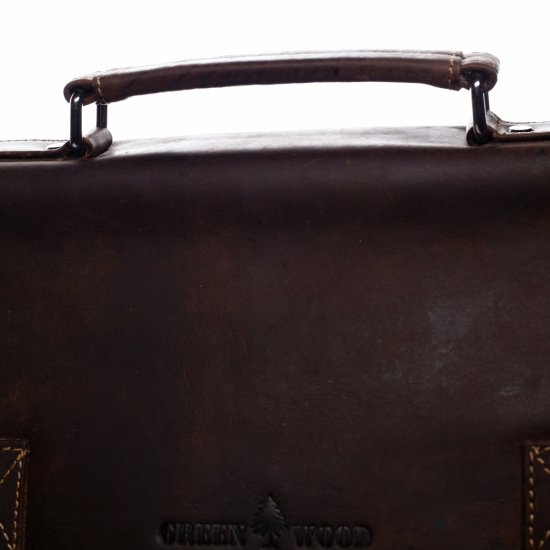 Pánská kožená taška přes rameno Apollo tm. hnědá - ucho do ruky Pánská kožená taška přes rameno Apollo tm. hnědá - ucho do ruky