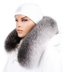Kožešinový lem na kapuci - límec liška bluefrost white LB 21/8 (75 cm)