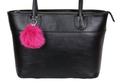 Kožušinový prívesok ku kabelke alebo kľúčom líška ružová