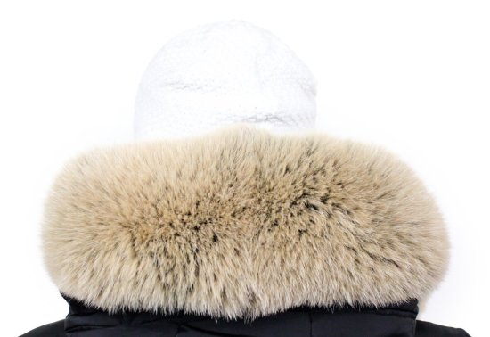 Kožešinový lem na kapuci - límec liška snowtop černo - béžová L 18/31 (75 cm) 3