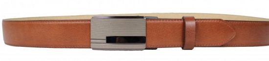 Pánský kožený opasek s plnou sponou automat 235-020-A24 hnědý