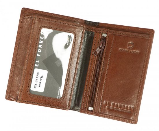 Pánská kožená peněženka El Forrest 2575-21 RFID hnědá (malá)