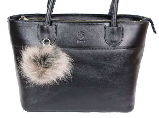 Kožešinový přívěsek ke kabelce MIX - černo-bílá