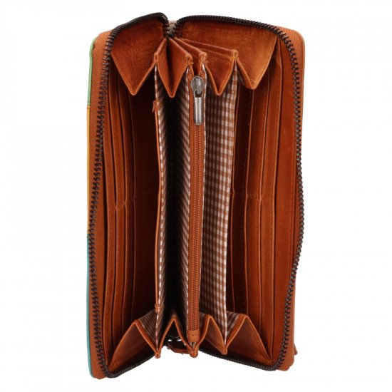 Dámska kožená peňaženka 29000/D caramel/multi 2 - vnútorné vybavenie
