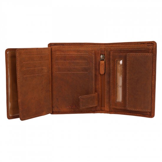 Pánska kožená peňaženka 219176 jeleň - hnedá - vnútorná výbava - karty