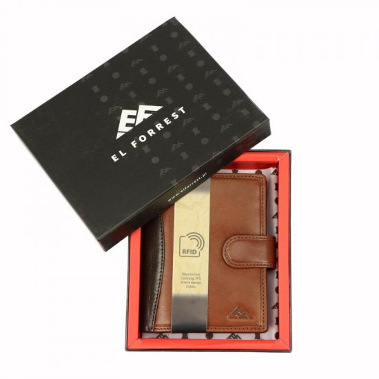 Pánska kožená peňaženka El Forrest 2507-21 RFID hnedá 8
