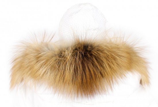 Fur trim on the hood - fox collar gold LZ03 (62 cm) 2